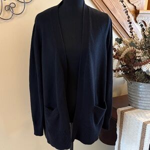 Black Open-Front Women's Cardigan